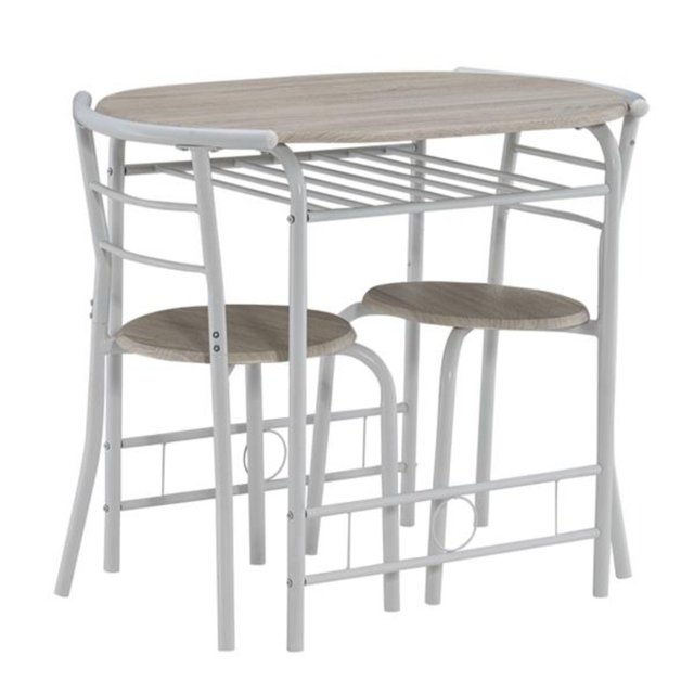 White Baking Lacquer Oak PVC Couples Breakfast Table with Bending Back