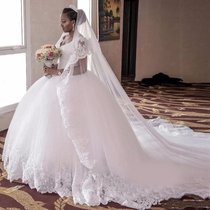 Elegant Ball Gown Sweetheart White Lace Tulle Wedding Dress Bridal Gown | White  ball gowns, Wedding guest dresses long, Ball gowns wedding