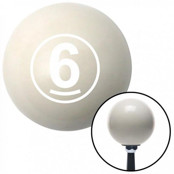 White Ball No. 6 Ivory Shift Knob with M16 x 1.5 Insert Shifter Auto Manual Custom Brody