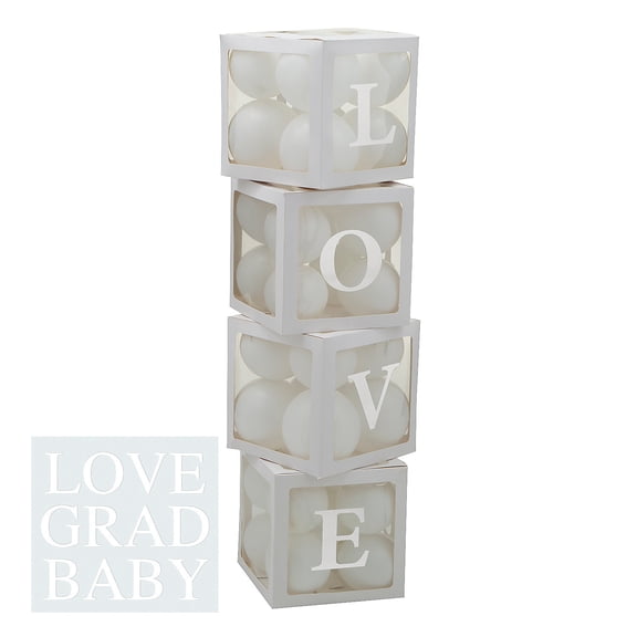 White Balloon Block Boxes Kit - 87 Pieces