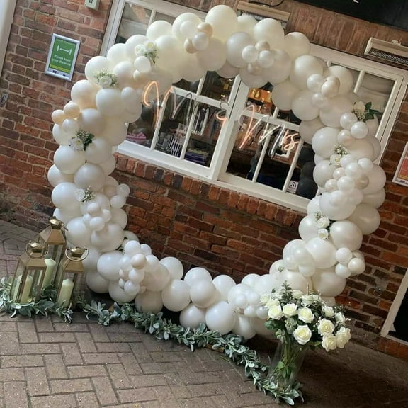 White Balloon Chain Theme Set Macaron White Latex Balloon Wedding Party Decoration Supplies - pure white