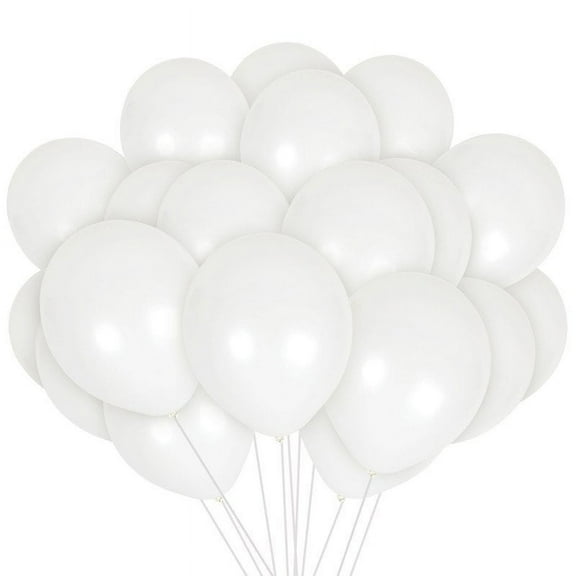 White Balloons - 12 Inch Latex Balloons - 36 Pack