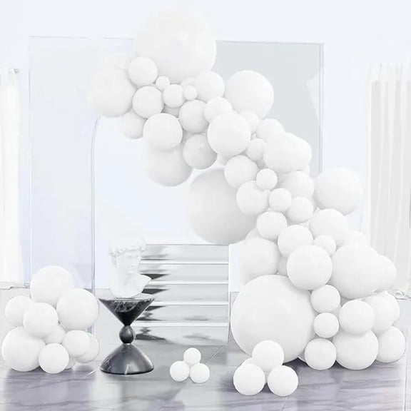 White Balloons Matte Latex Balloon Arch Kit Garland for Wedding Bridal Graduation Party Decorations