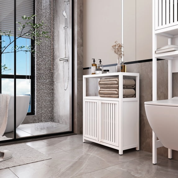 White Bamboo Furniture - Store Small Appliances - Kitchen - Strong and Durable