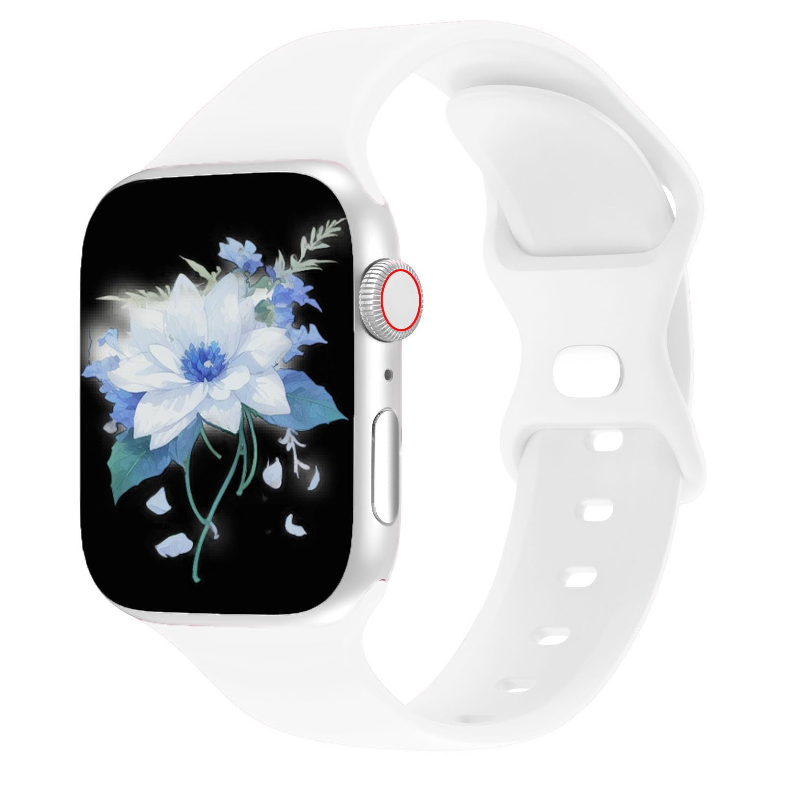 Apple Watch Series 5 (white silicone band) Newest Sport Strap, Apple Watch Band Series 7 6 5 4 Silicone  main image 2