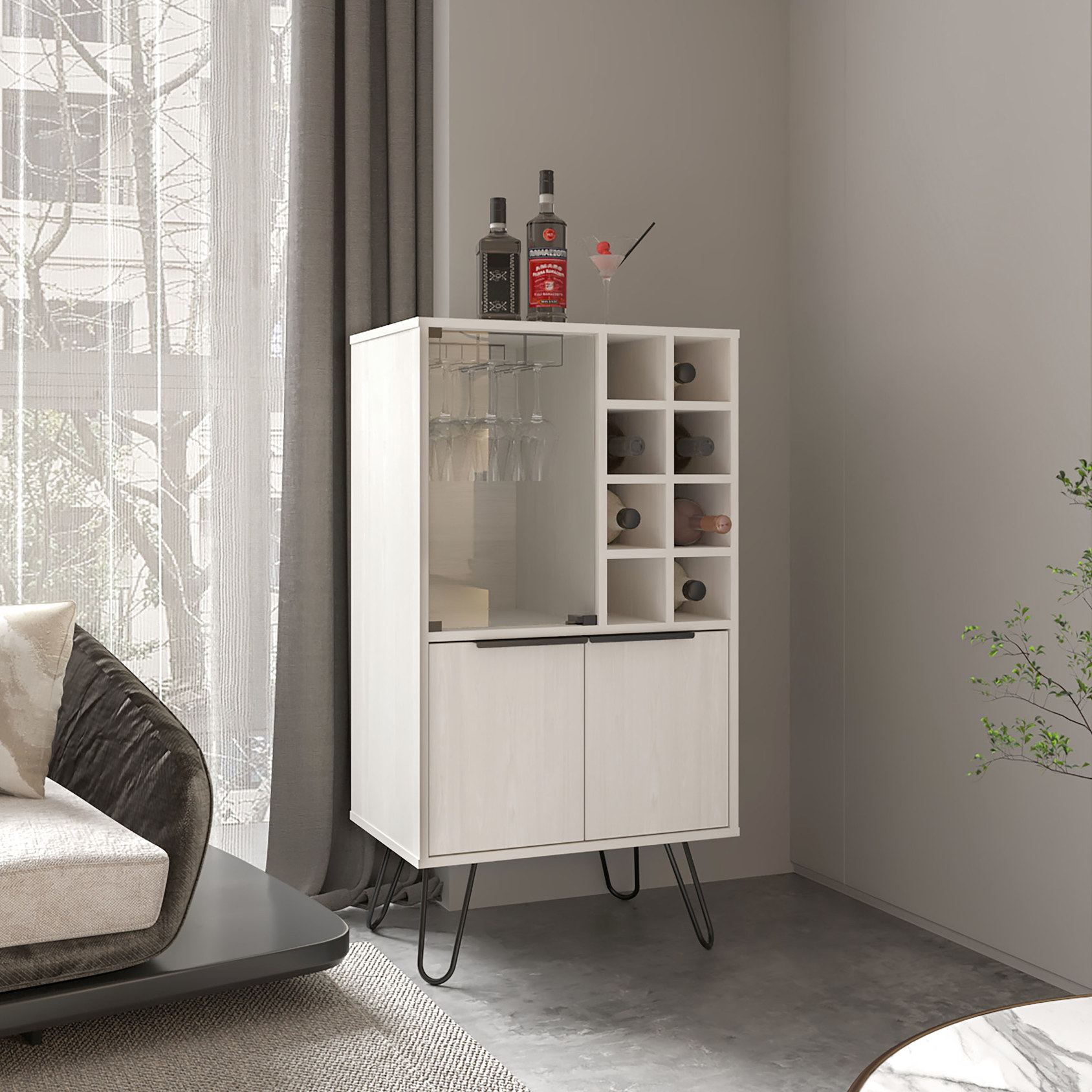 Curated visual reference: Cabinets Made From Fsc Certified Materials Reference: White Bar Cabinet With Sustainable Materials Fsc Certified For Home