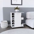 thumbnail image 1 of White Modern Bar Cart Cabinet | Ample Space for Liquor and Snacks, Swivel & Locking Wheels | Engineered Wood Ensures Durability | Overcomes Storage and Stability Concerns, 1 of 4