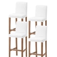thumbnail image 1 of White Bar Stool Covers Set of 4, Modern Simple White Backdrop Stretch Washable Bar Chair Covers with Backs, Removable Pub Counter Height Chair Cover for Kitchen Dining Room Cafe, 1 of 7