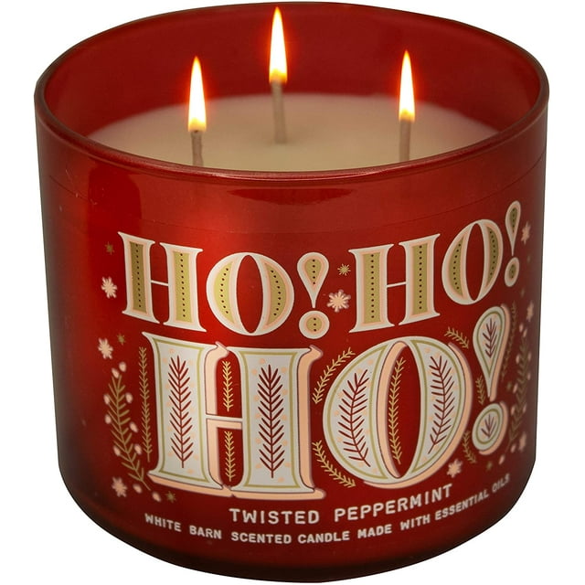 White Barn 3-Wick Candle w/Essential Oils - 14.5 oz - 2020 Holidays Scents! (Twisted Peppermint)