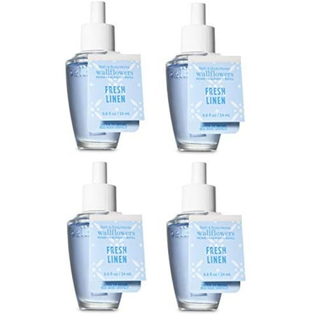 White Barn BBW Fresh Linen WallFlower Refill 4-Pack