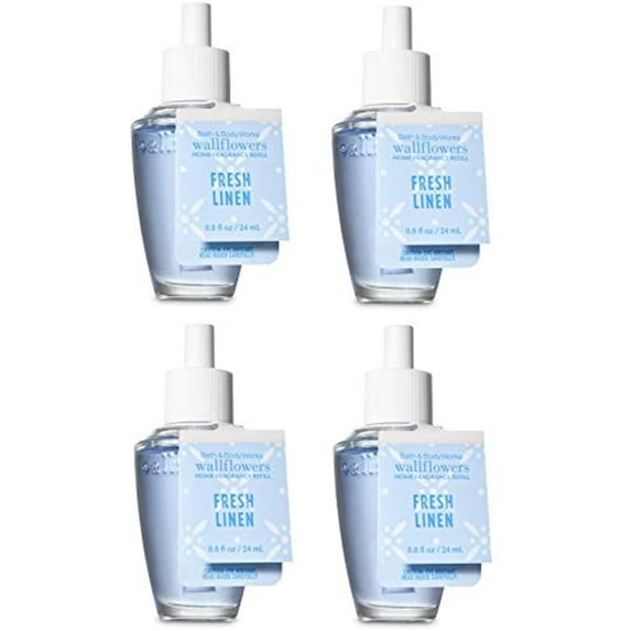 White Barn BBW Fresh Linen WallFlower Refill 4-Pack