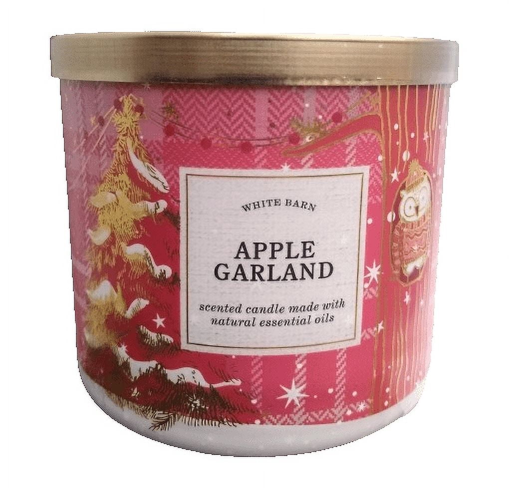 White Barn Bath and Body Works Apple Garland 3 Wick Scented Candle New with Lid