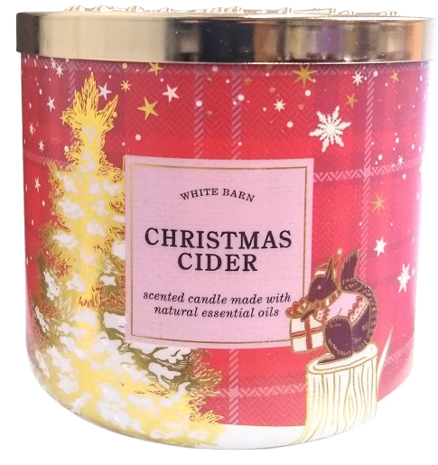 White Barn Bath and Body Works Christmas Cider 3 Wick Scented Candle New w Lid