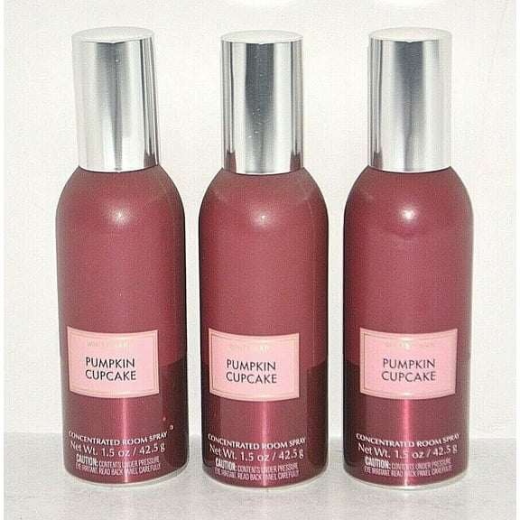 White Barn PUMPKIN CUPCAKE [3-PACK] Concentrated Room Spray 1.5 Ounce- Bath and Body Works