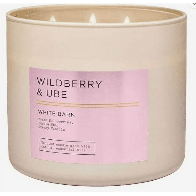 Bath & Body Works White Barn 3-wick Candle in Wildberry & Ube