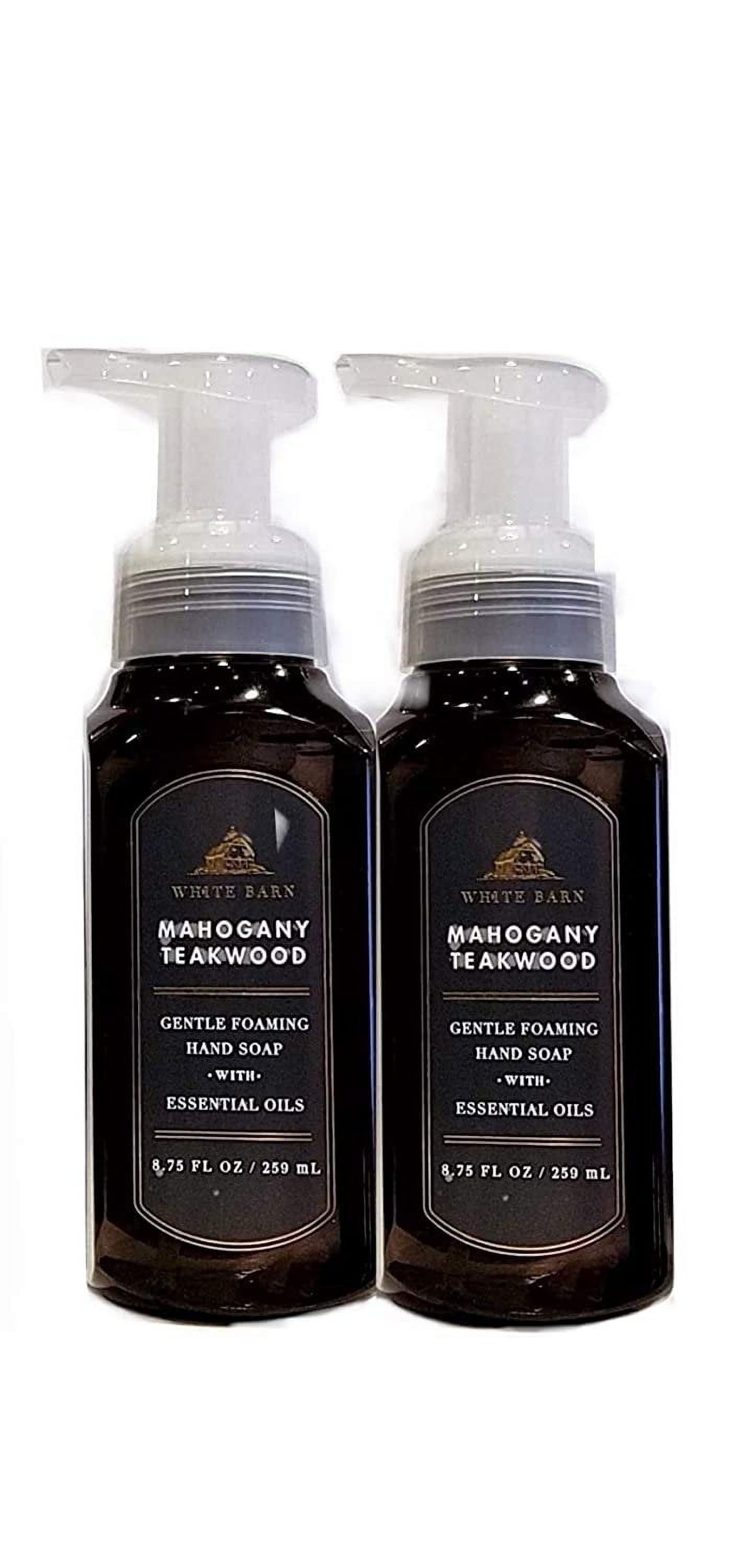 (3) Bath & Body Works White Barn MAHOGANY TEAKWOOD Gentle Foaming Hand Soap  NEW