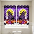 thumbnail image 1 of White Base Pumpkin Witch Hat Bat All Over Kitchen Curtain,Short Panel Window Valance for Sink,Breakfast Nook,Home Decor, 1 of 5