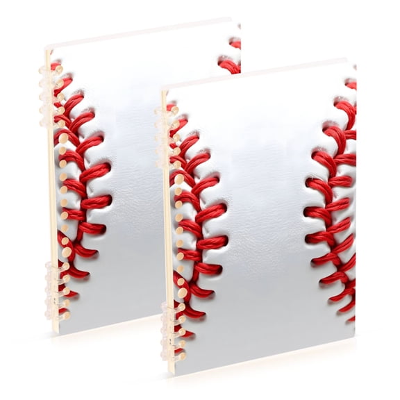 White Baseball Close Up Notebook Detachable Coil Notebook Diary Plan Book A5 Size 60 Pages 1 Pack