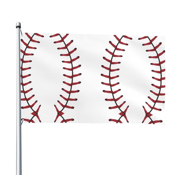 White Baseball Flag 4x6 Ft Big Flag For Outdoor Indoor Office Workplace Home Garden