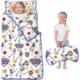 thumbnail image 1 of White Baseball Fun Club Pattern Toddler Nap Mats for Kids Preschool,Sleeping Mat Bag or Kids,Toddler Sleeping Bag,Toddler Nap Mat or Daycare, 1 of 6