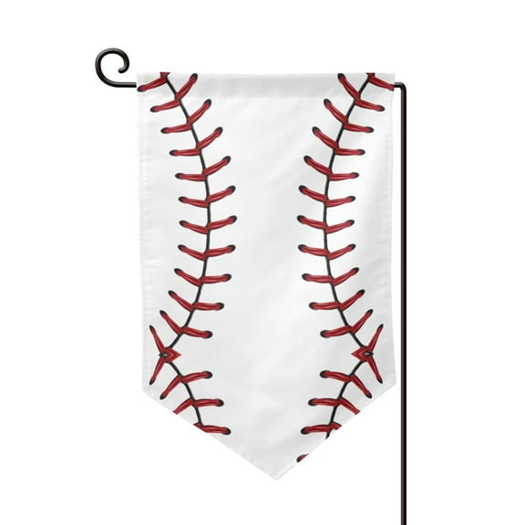 White Baseball Garden Flag Vertical Double Sided Yard Outdoor Decoration 12.5 x 18 Inch Sharp Corner