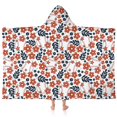 thumbnail image 1 of White Baseballs with Red Flowers Pattern Hooded Bath Towel，60"x35" for Ages 3 To 12 Kids, Quick Dry Lightweight Soft Microfiber Hood Beach Towel Cover Up for Kids, 1 of 7