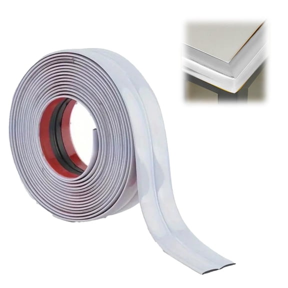 White Baseboard Trim, Self-Adhesive PVC Molding for Kitchen & Bathroom Corners, Waterproof, 2cm x 300cm