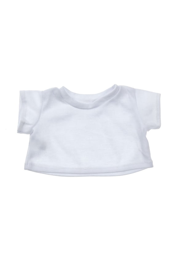 White Basic T-Shirt for 14"-18" Stuffed Animals, Plush Toy Clothing