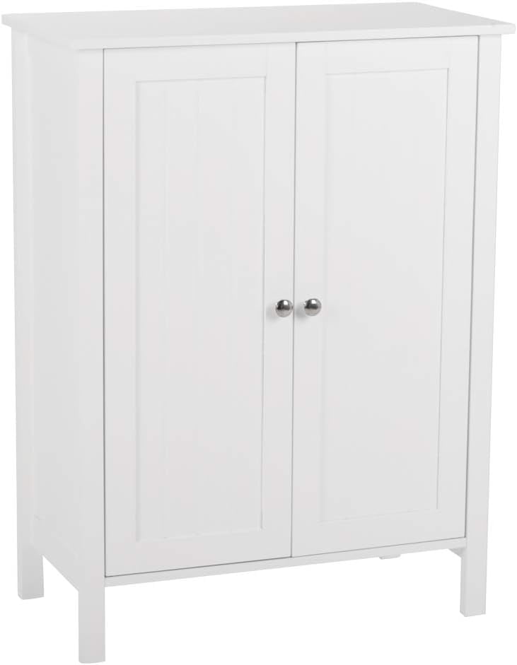 White MDF Living Room Cabinet with Adjustable Shelving