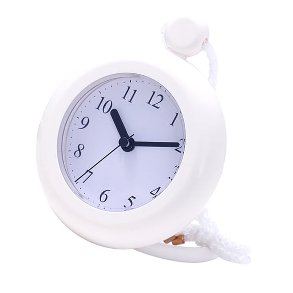 White Bathroom Clock,Shower Clocks with Easy Reading Face Waterproof Shower Clocks Rope Included)