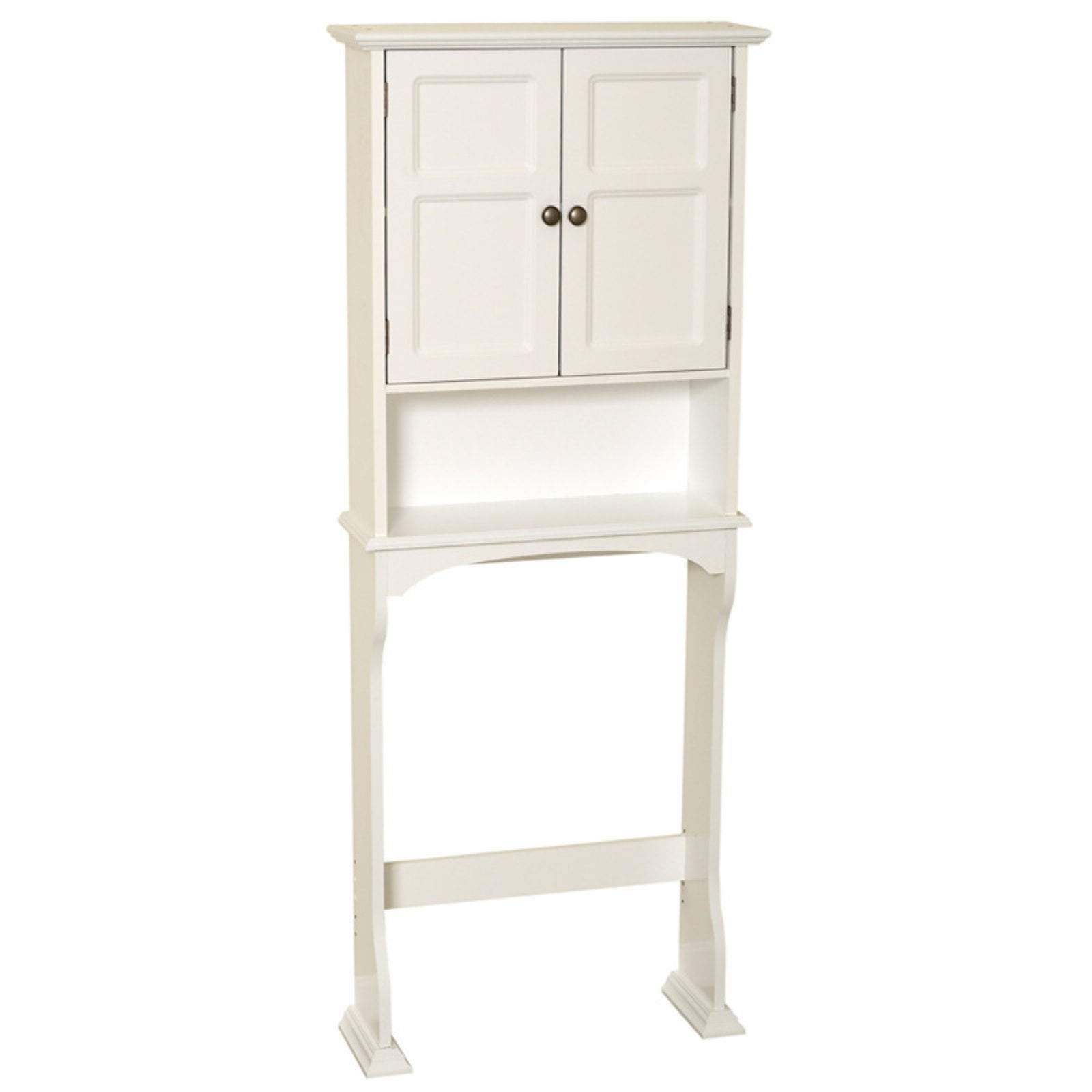 White Bathroom Spacesaver with and 3 Shelves, Zenna Home