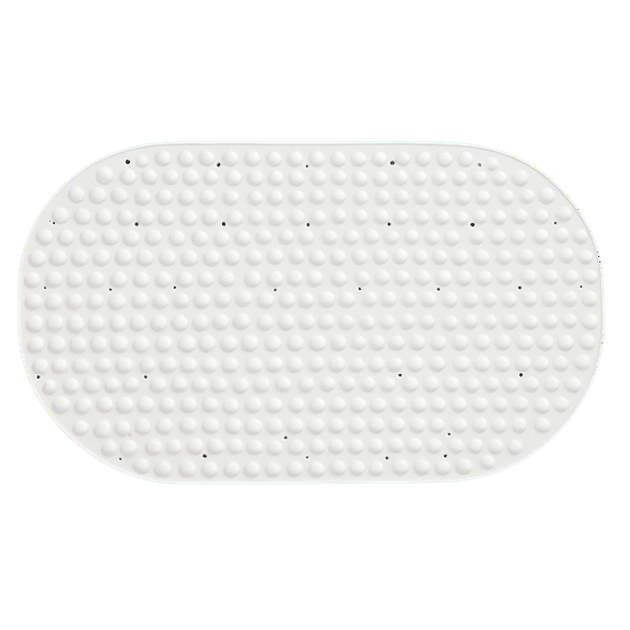 White Bathroom Tub & Bath Mat Dotted Bubble Cushion Anti-Slip 15" x 27"