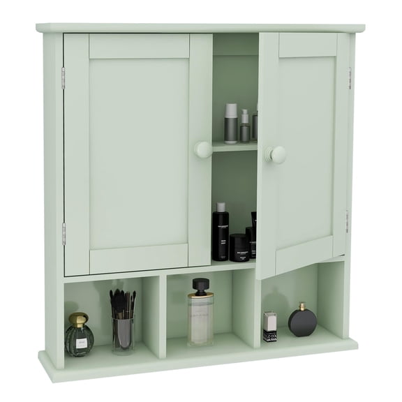 White Bathroom Wall Cabinet with 2 Door Adjustable Shelves,Over The Toilet Storage White Wall Mounted Medicine Cabinets for Bathroom Laundry Room Kitchen | 2 Door, Adjustable Shelves, Wall Mounted