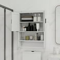 thumbnail image 1 of White Bathroom Wall Cabinet with Adjustable Shelf, Towel Bar & Paper Holder – Over The Toilet Medicine Cabinet, Multifunctional Storage for Bathroom & Kitchen, 1 of 9