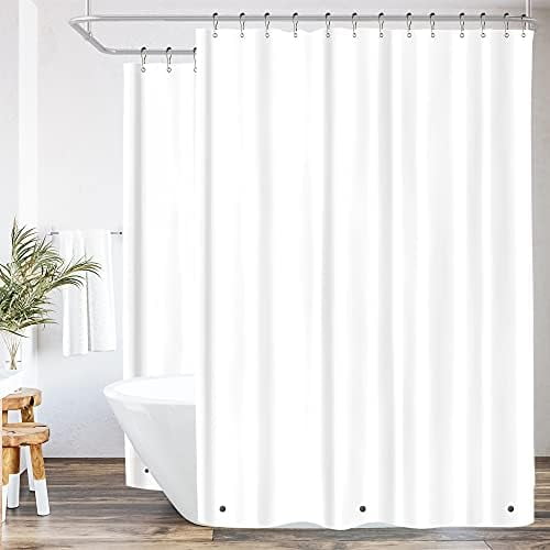 White Bathtub Shower Curtain Clawfoot Tub Liner 180x70 Inch Wrap Around All Around Round Freestanding Surround Oval PEVA Extra Wide Panel Metal Shower Hooks Heavy Duty$$Home Decor, Kitchen, & Other