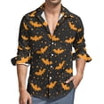 thumbnail image 1 of White Bats Print Shirt Men Funny Animal Casual Shirts Autumn Graphic Blouses Long Sleeve Retro Oversized Clothing Gift, 1 of 6