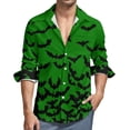 thumbnail image 1 of White Bats Print Shirt Men Funny Animal Casual Shirts Autumn Graphic Blouses Long Sleeve Retro Oversized Clothing Gift, 1 of 6