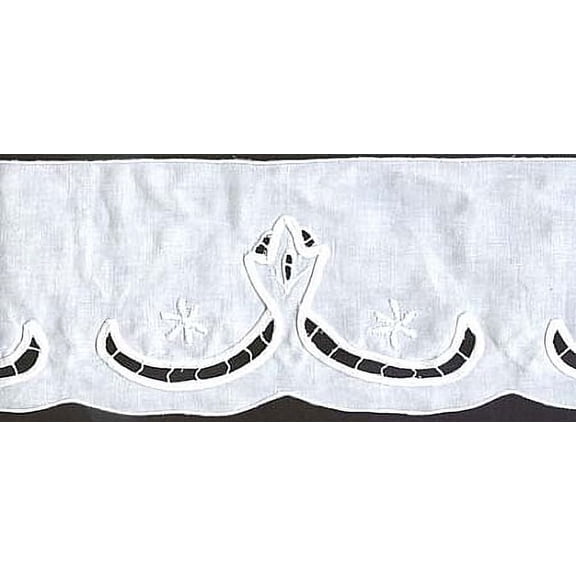 White Battenberg Lace Renaissance Trim Trimming Edging Border Lace Fabric By the Yard - 5" Wide (M410.11)