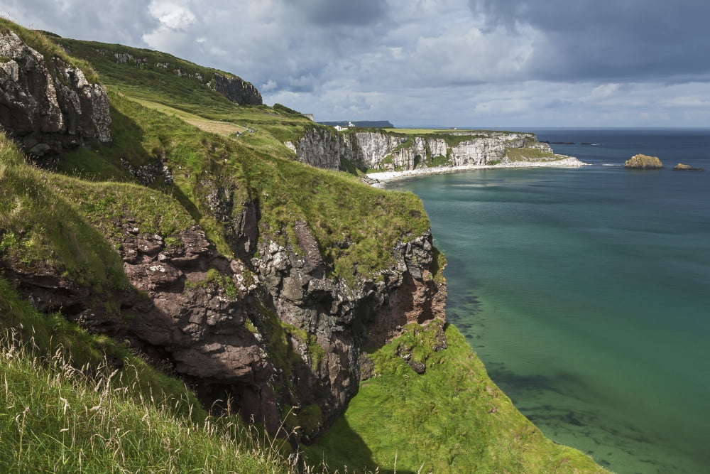 White Bay West of Ballintoy Antrim coast Northern Ireland County Antrim Ireland Canvas Art - Carl Bruemmer Design Pics (38 x 24)
