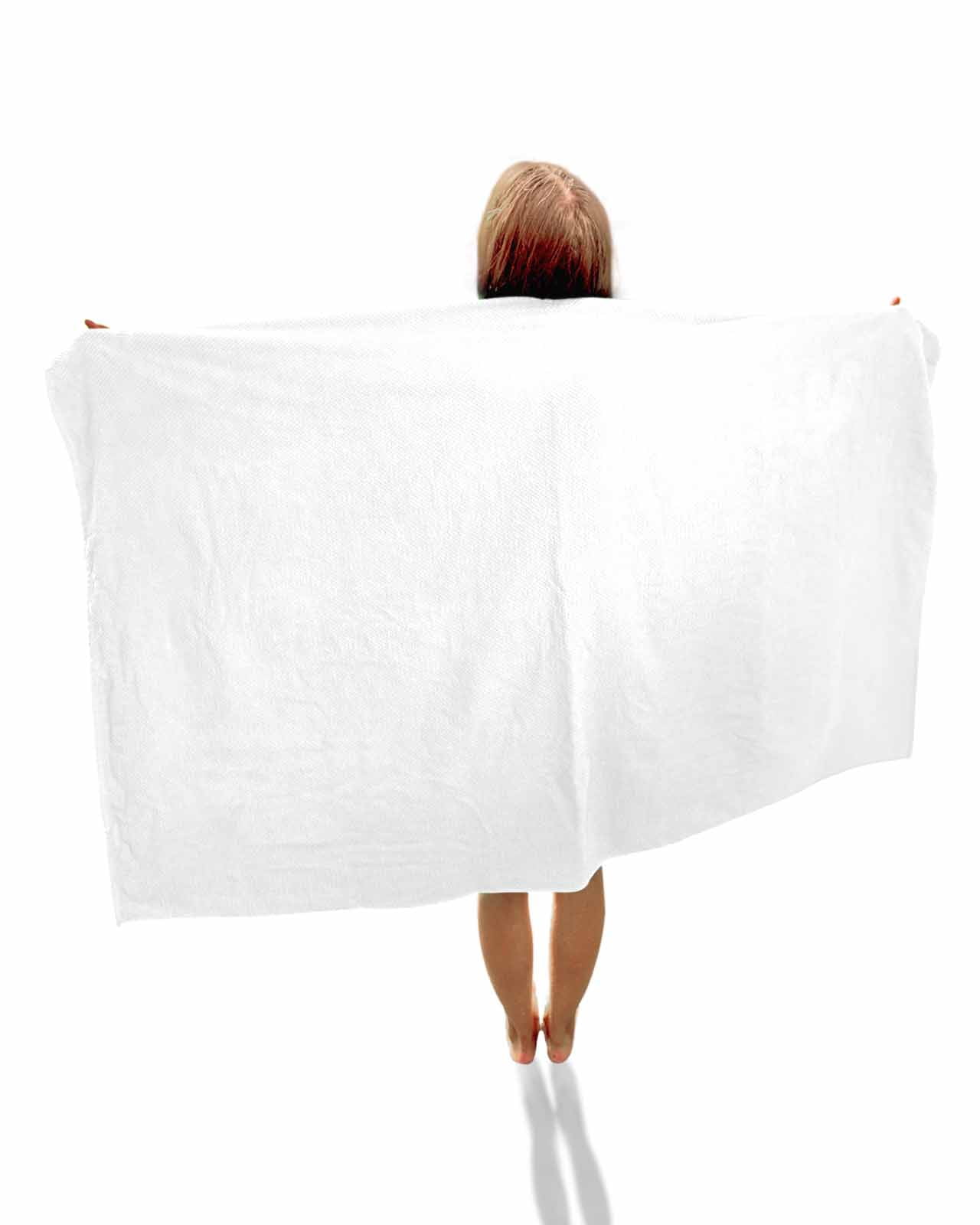 White Beach Towels Oversized Super Absorbent, Modern Minimalist Pure Soild Color Lightweight Bath Towel Quick Dry Sets For Bathroom/Pool/Rv Camping/Beach Play/Gym Room/Picnic 23"x47"