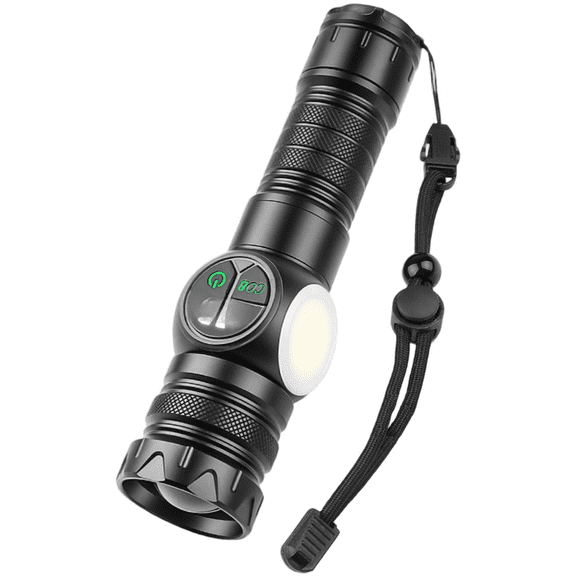 White Beam Flashlight 100000 Lumen Zoomable Digital Display Magnetic Base Usb