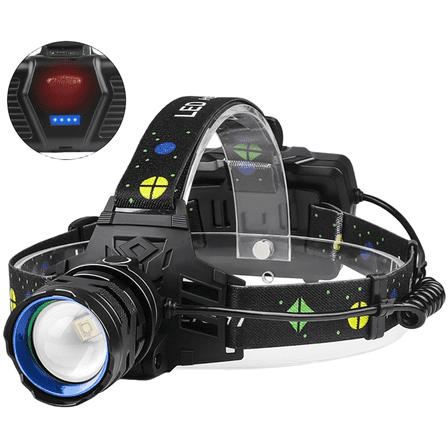 White Beam Led Headlamp 1500 Lumen 1000M Zoom Usb Rechargeable Waterproof Light