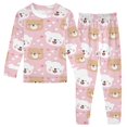 thumbnail image 1 of White Bear Brown Pattern Cotton Pajamas 2 Piece Set Sleepwear Soft and Comfortable Homewear Nightwear, 1 of 7