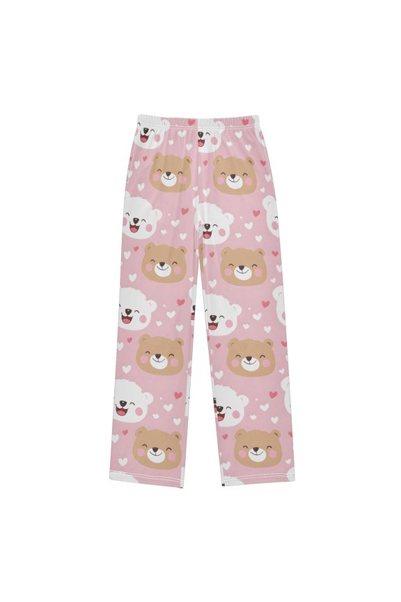White Bear Brown Pattern Pajama Pants Soft Lightweight Lounge Pants Bottoms Sleep Pants Warm Comfy