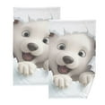 thumbnail image 1 of White Bear Face Wall Hand Towel Bath Towels Face Towels Cotton Absorbent for Home Hotel Spa Swimming Yoga Sports Decorative Towel Set of 2, 1 of 8