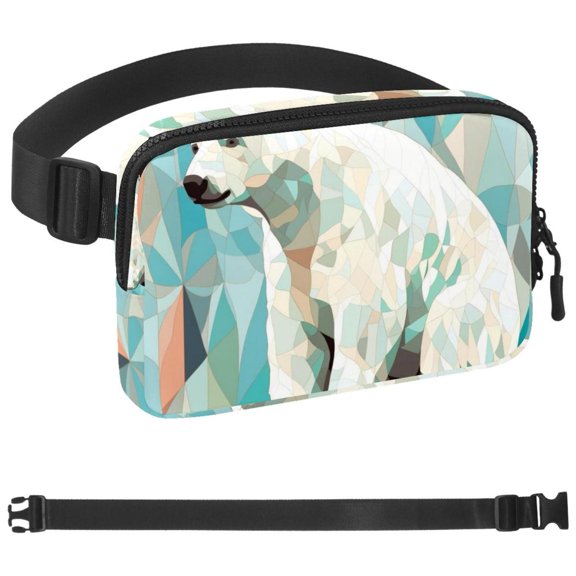 White Bear Fanny Pack, Quick Release Buckle Travel Sport Waist Fanny Pack Bag for Men Or Women