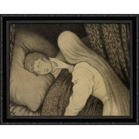 White Bear King Valemon 28x38 Large Black Ornate Wood Framed Canvas Art by Theodor Severin Kittelsen