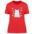 thumbnail image 1 of White Bear Love You Caption T-Shirt Women -Image by Shutterstock, Female Small, 1 of 2