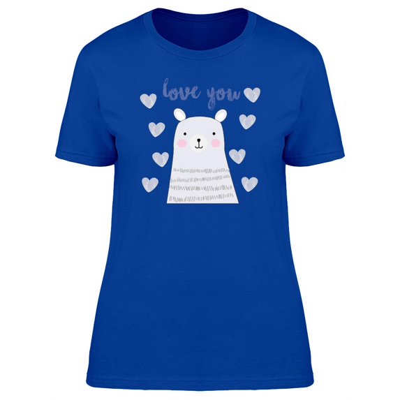 White Bear Love You Caption T-Shirt Women -Image by Shutterstock, Female Small