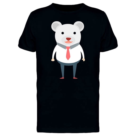 White Bear Office Man T-Shirt Men -Image by Shutterstock, Male XX-Large